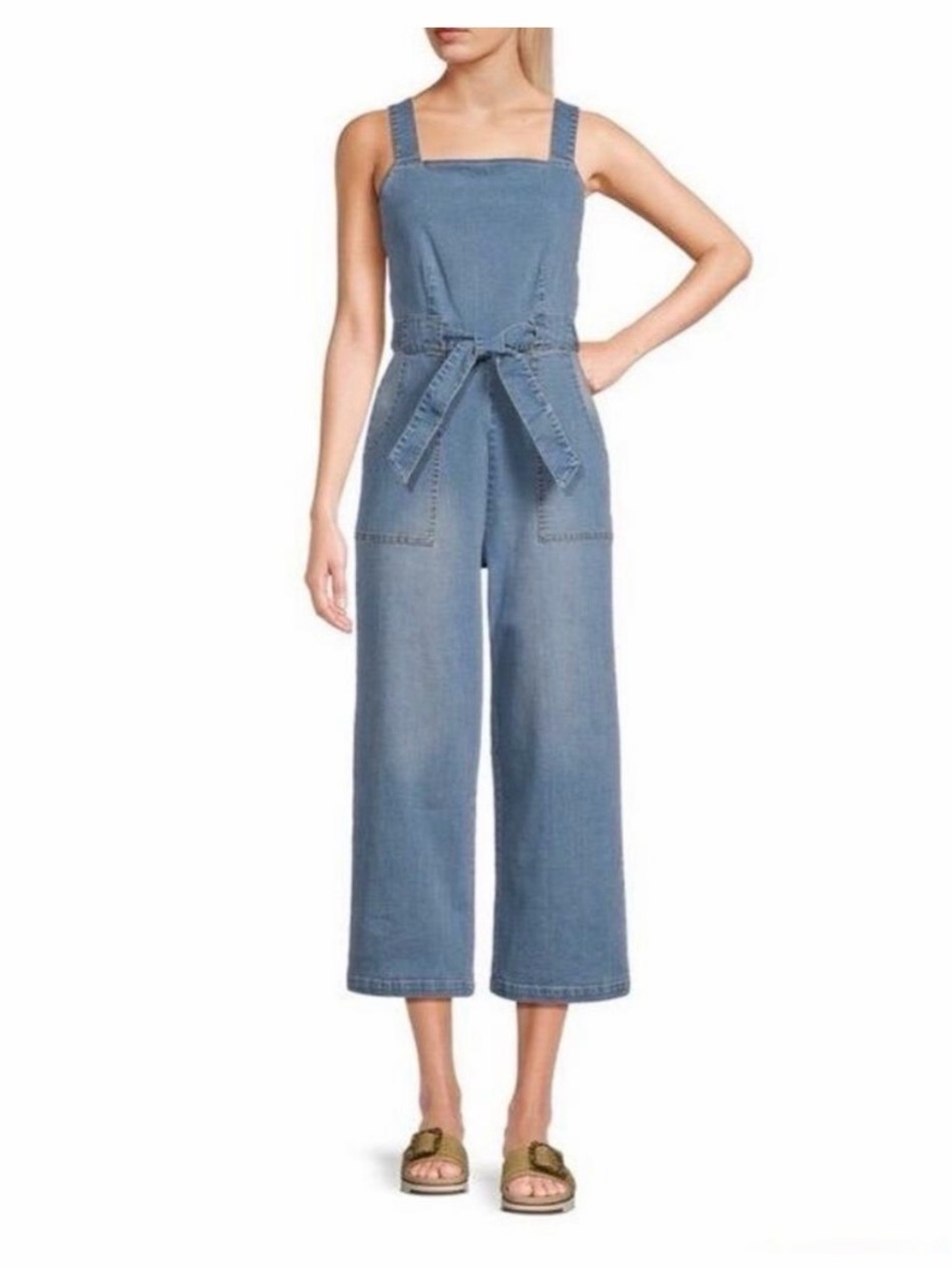 NWT Copper Key Light Blue Denim Tie-Waist Overalls